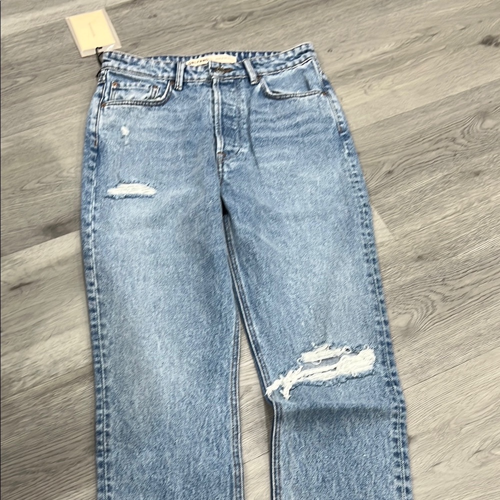 GRLFRND Karolina High Rise Straight Crop in Larchmont with Rips - Picture 2 of 8